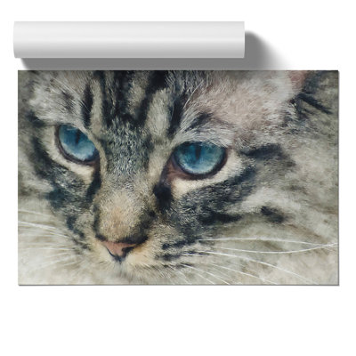 Portrait of a Cat Painting - Frameless Print