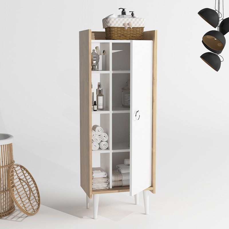 Jazmyne Freestanding Linen Cabinet, Anthracite/Walnut/Oak/White
