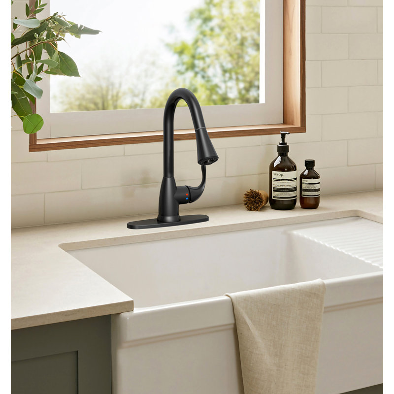 Vetta Pull Down Kitchen Faucet, Matte Black