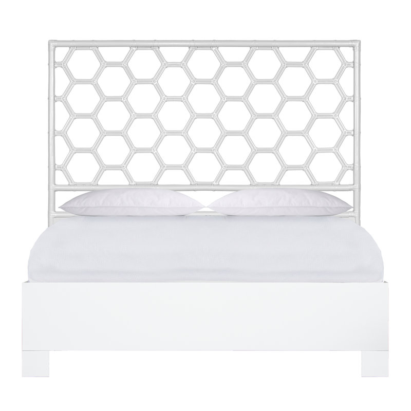 Honeycomb Bed, White, Queen