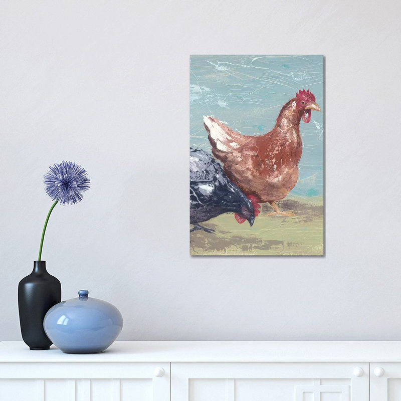 Farm Life-Chickens I by Jade Reynolds - Wrapped Canvas Print, 30.48 cm H x 45.72 cm W