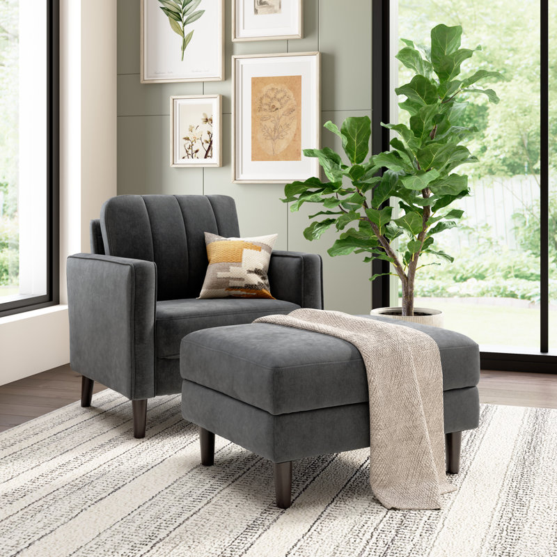 Fauteuil d'appoint et repose-pieds de rangement 32 W