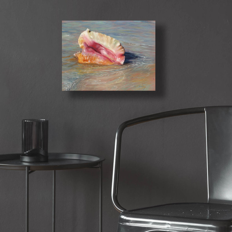 «Conch Shell2» par David Stribble, art mural en verre acrylique, H 12 po x l 16 po x P 0,13 po