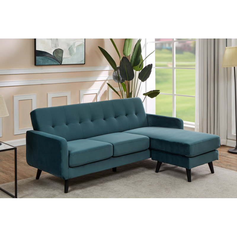 Bever 3 Seater Corner Sofa , Dark Green, Right Hand Facing