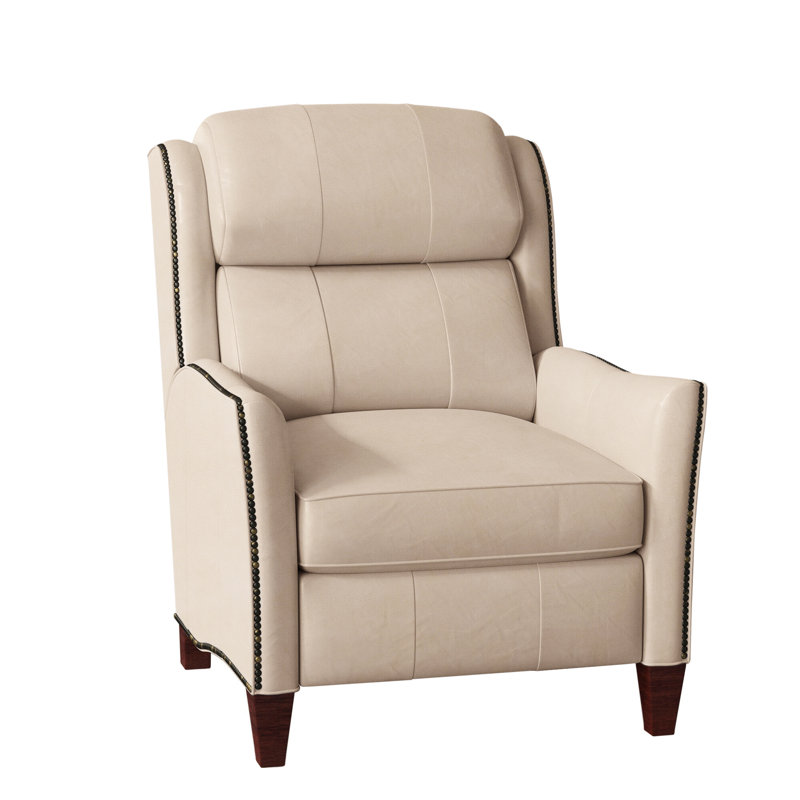 Fauteuil inclinable en cuir Lancaster, Cuir véritable gris clair délavé Aline, Acajou, Électrique