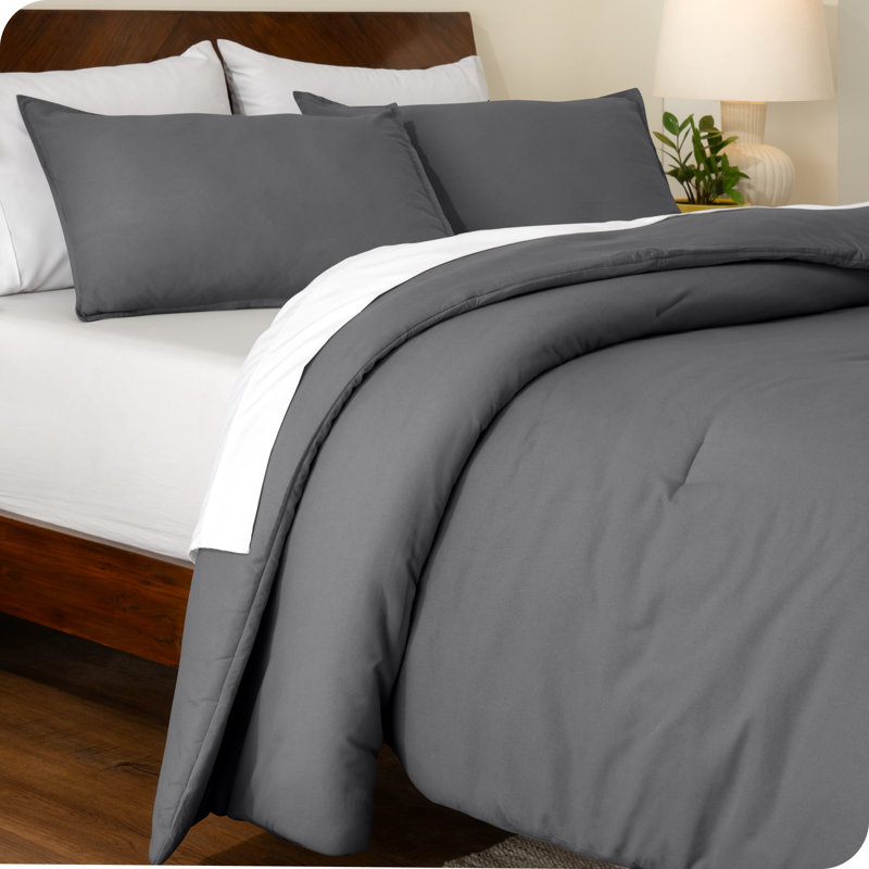Ensemble d'édredon en duvet synthétique, Édredon très grand surdimensionné + 2 très gra, Gris