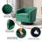 Bennett Upholstered Green Faux Leather Tufted Barrel Small Swivel Chair with Nailhead Trim-678481669