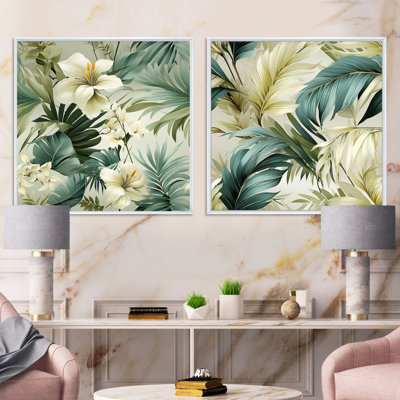 Brockton - Ensemble de 2 collages floraux carrés