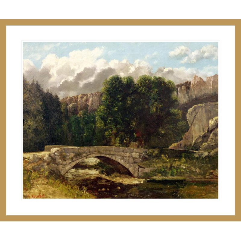 «The Pont de Fleurie Suisse» par Gustave Courbet, impression giclée encadrée, H 33,5 po x l 39,95 po