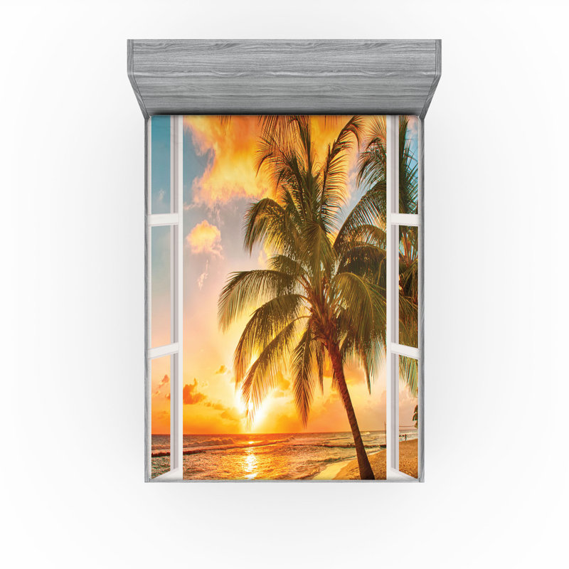 Multicolore drap de mer Ambesonne, Drap-housse pour très grand lit californien
