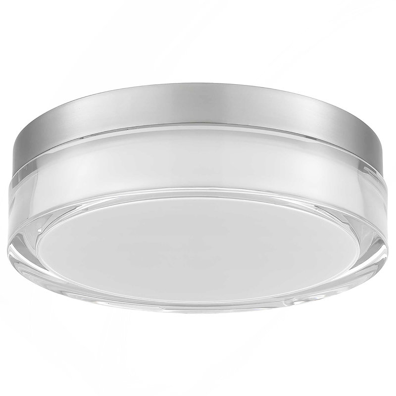Plafonnier encastré DEL 9 po chrome, Chrome chrome, H 2,5 po x l 9 po x P 9 po
