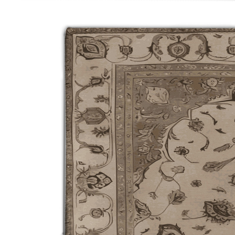 Tapis gris d'intérieur et d'extérieur Tabriz, Rectangulaire 2 pi x 3 pi