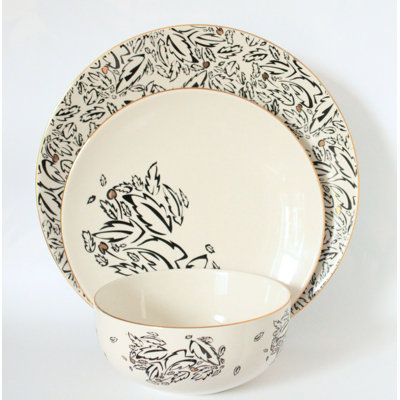Janell Piece Porcelain China Dinnerware Set - Service for 4