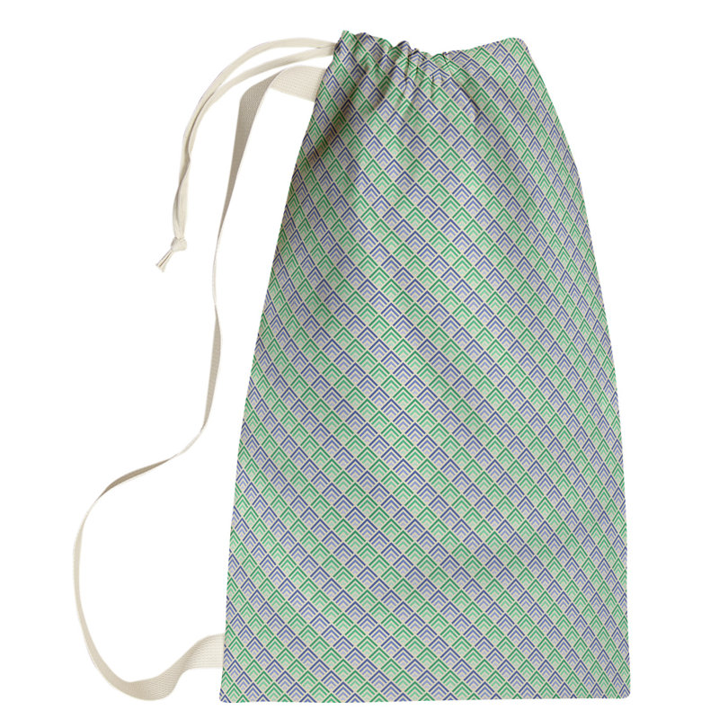 Sac à linge géométrique, Petit (H 64 po x l 20 po x P 1,5 po), Jaune/Vert/Bleu