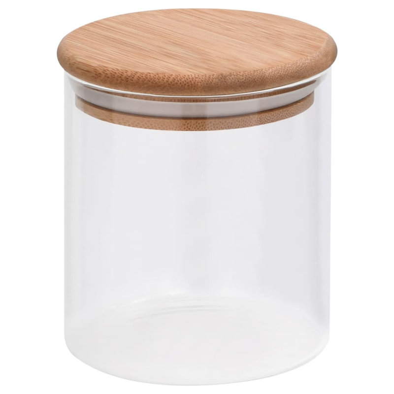 Glass Canister - Set of 6, 6.49cm H x 10.43cm W x 10.43cm D