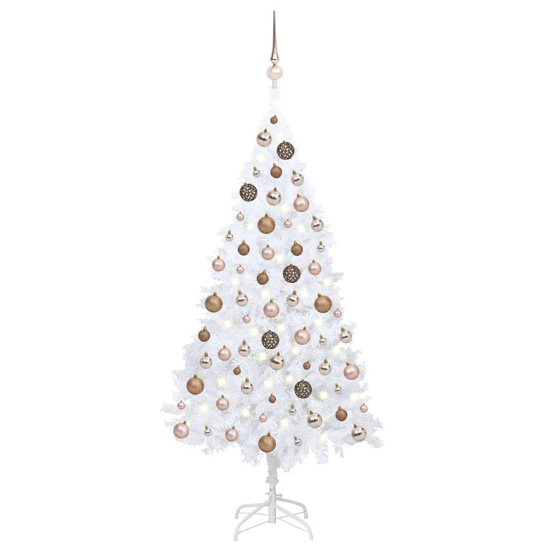Artificial Christmas Tree with LEDs&Ball Set, 4.92ft H