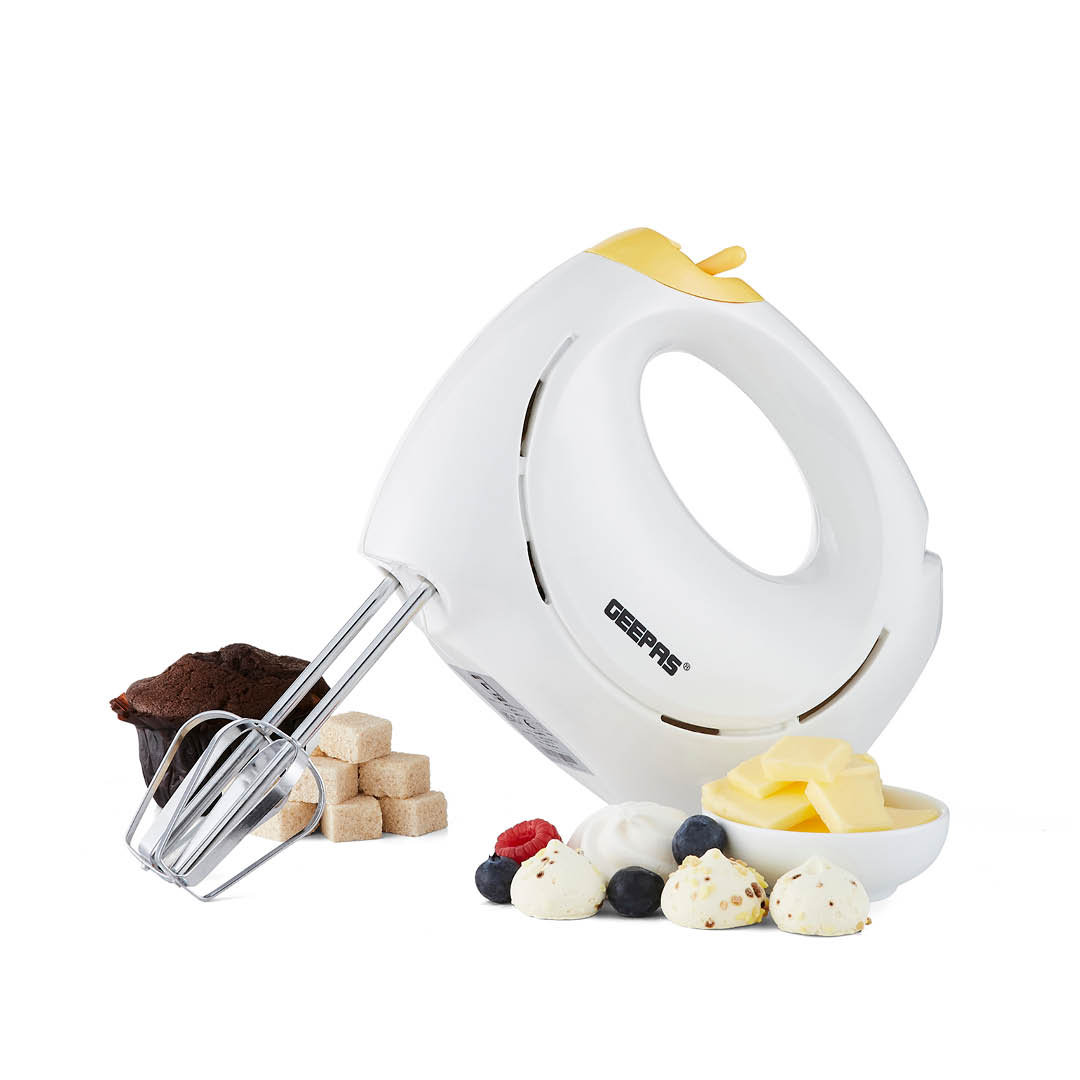 Geepas Unisex White 150W Electric Hand Held Mixer Whisk 7 Speed Turbo Eject Button In - Image 4