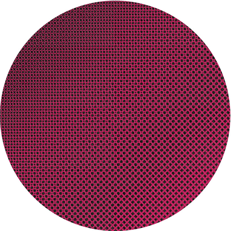 Tapis mauve à motifs/noir de zone, Rond 5 pi