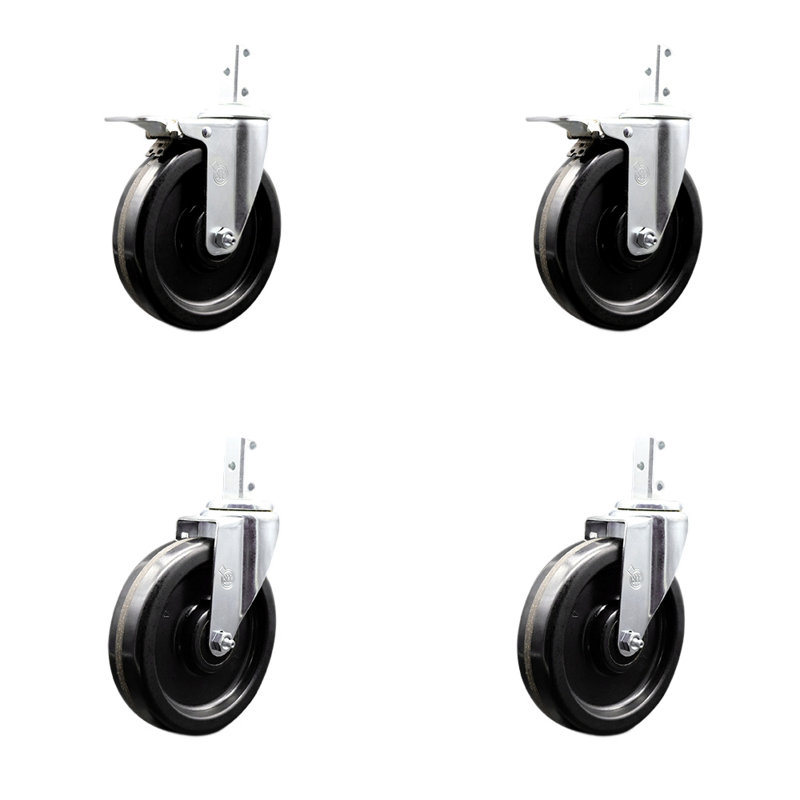 4 Piece Phenolic Swivel Caster Set