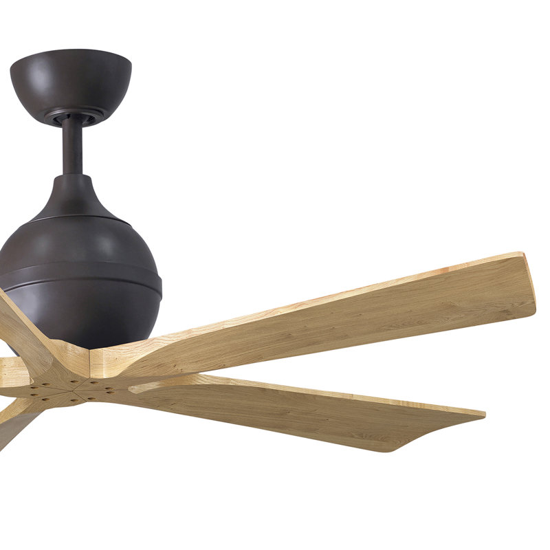 Ventilateur de plafond standard à 5 pales avec télécommande, Bronze texturé, Ton érable clair, 52"