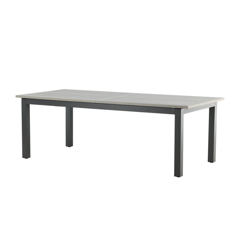 Jayesh Rectangular Extendable Outdoor Dining Table, H74 x L224 x W100cm, Black