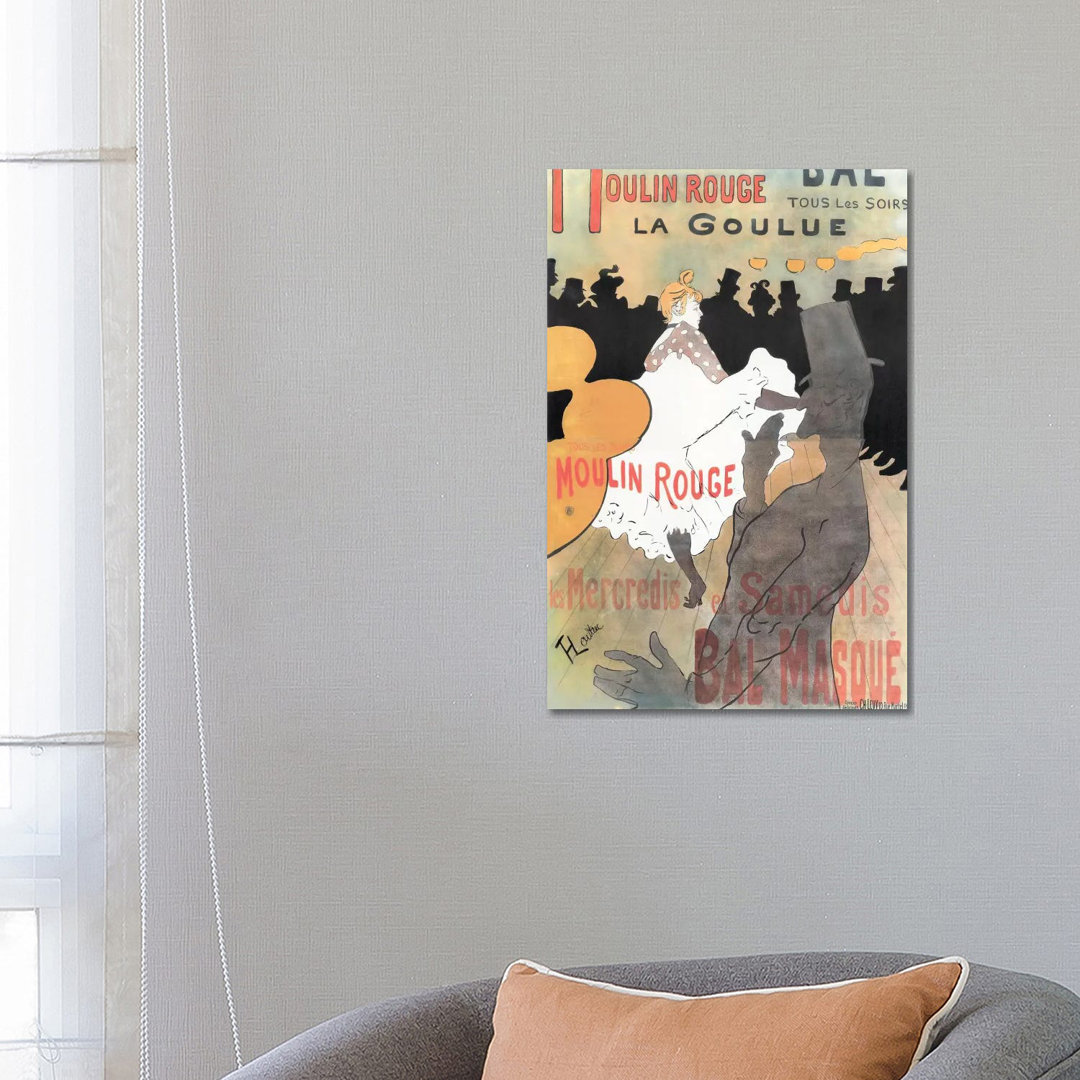 Moulin Rouge: La Goulue Advertisement, 1891 by Henri de Toulouse-Lautrec - Wrapped Canvas Painting