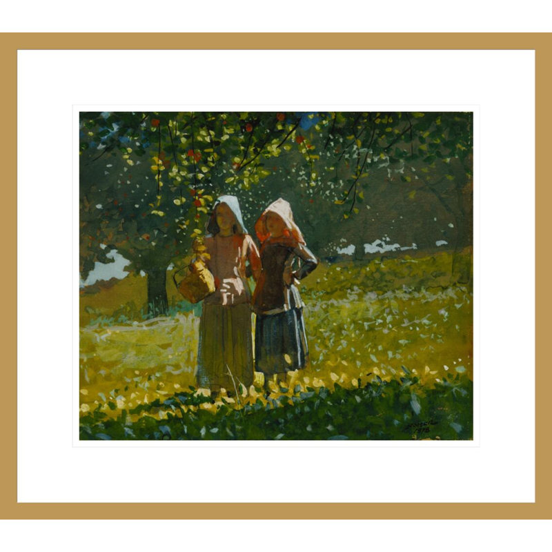 «Apple Cueillette» par Winslow Homer - impression giclée encadrée, H 17,75 po x l 20,11 po