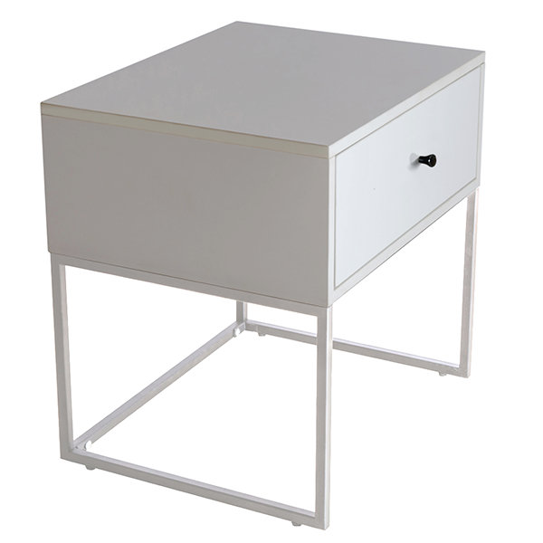 Muir 50.2cm W Manufactured Wood Bedside Table, White