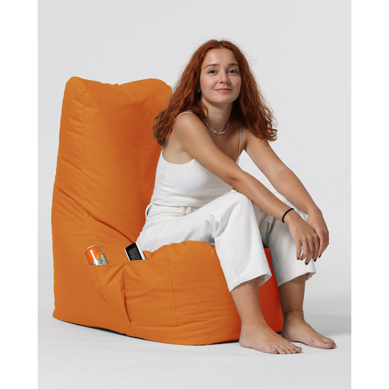 Petit fauteuil à billes, 100 % polyester orange