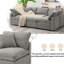 Canapé-lit en chenille, 6 places, confortable, coussin en éponge gris-1635779890