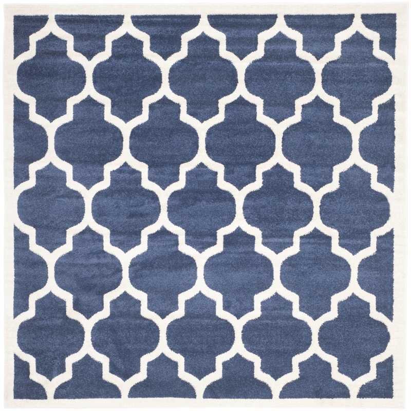 Tapis bleu marine Ammundsen, Carré 7 pi