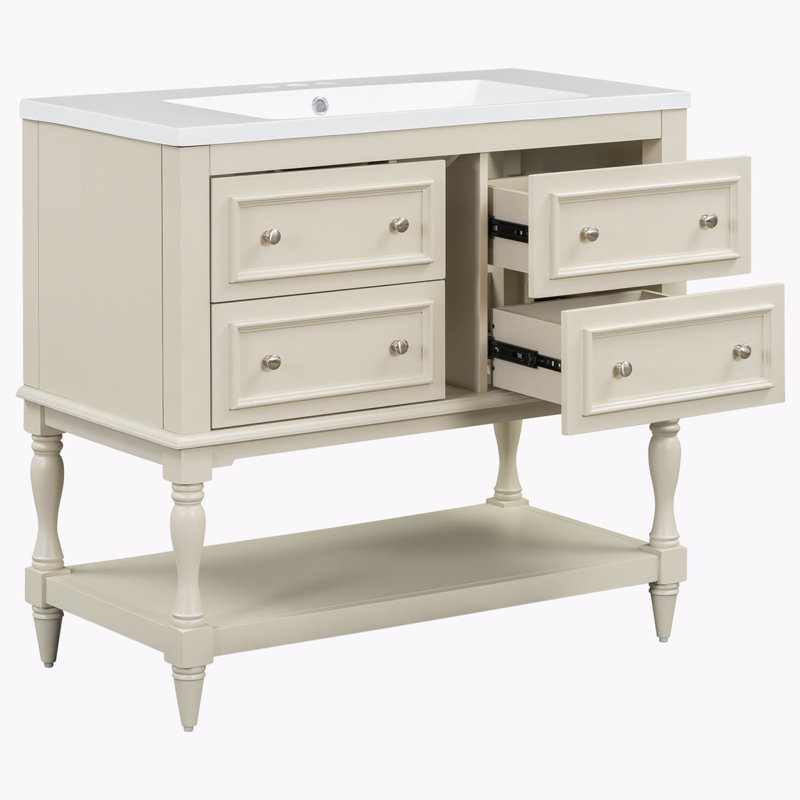 Bathroom Vanity with Sink, Beige