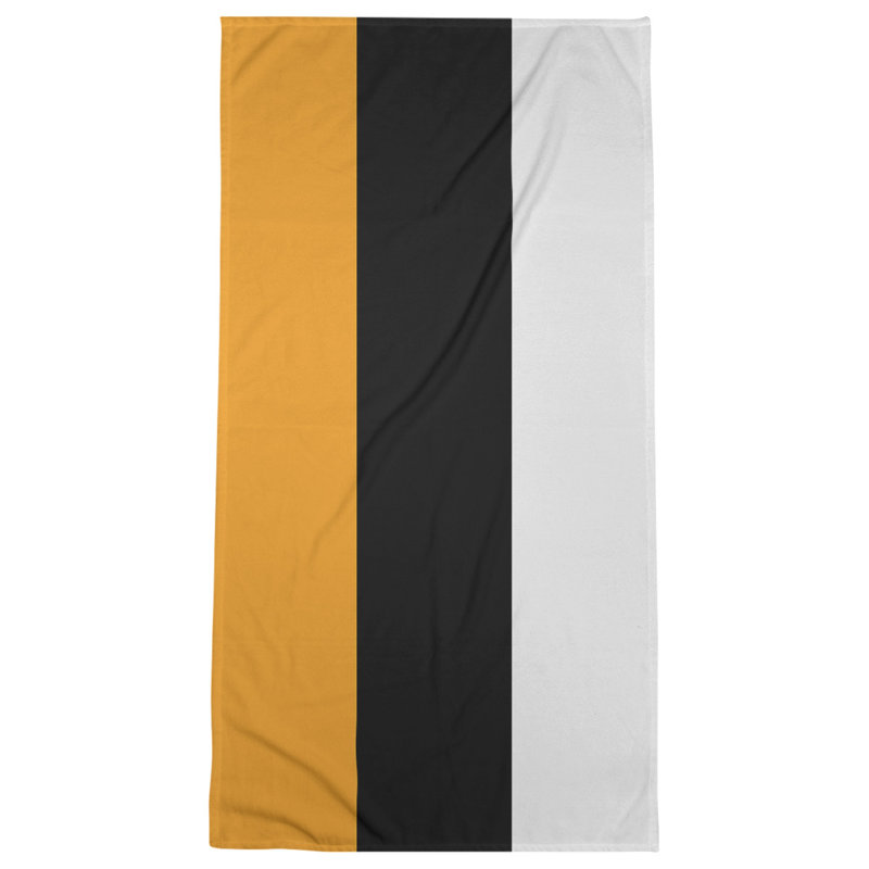 Cotton Blend Lightweight Bath Towel, Yellow/Black