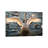 Iceland, Reykjavik, Tjornin. Backlit Whooper Swan With Wings Spread. by - Wrapped Canvas-1049254851