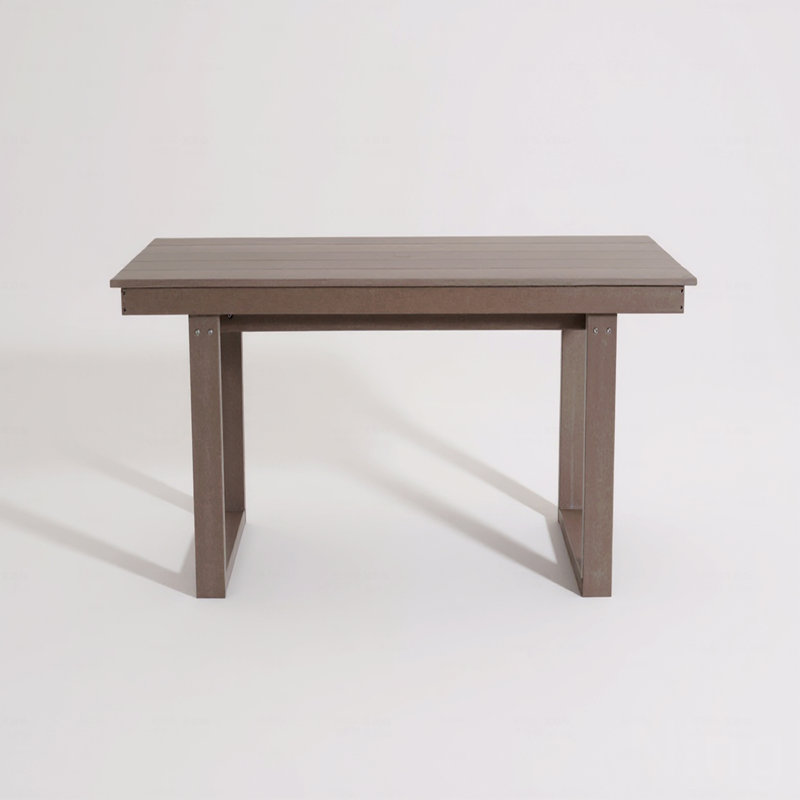 Table de salle à manger d'extérieur, résistante aux intempéries, 6 places assises, conception compacte à pousser