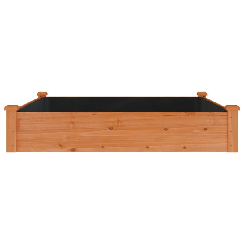 Asela Wood Raised Garden Bed, Brown
