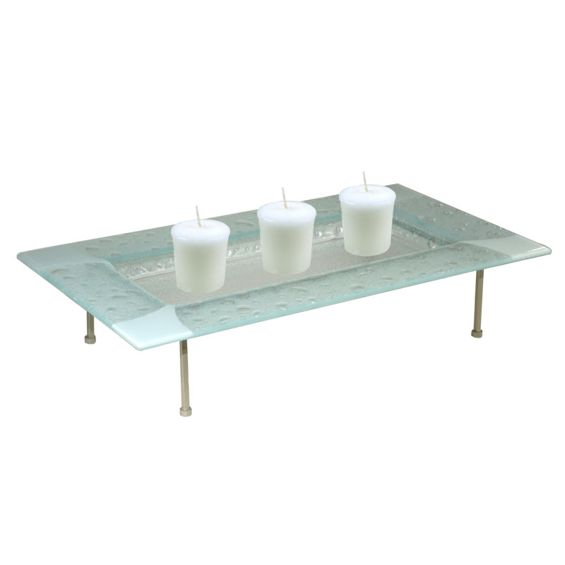 Plat en verre fondu rain, Argent