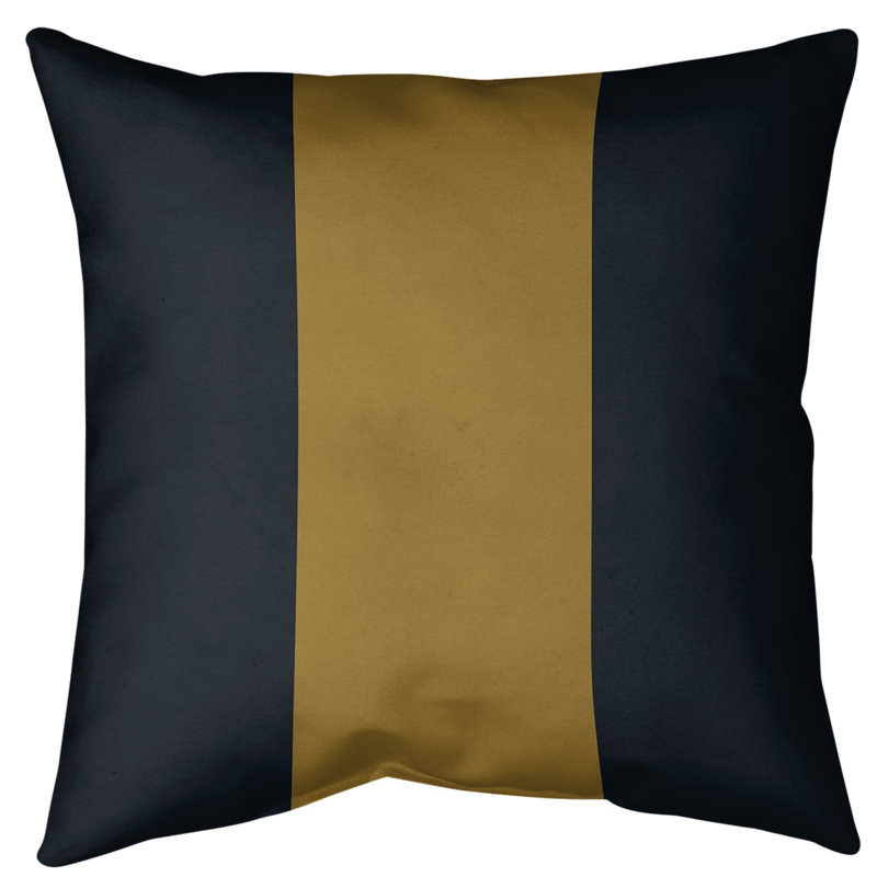 Coussin décoratif d'intérieur/d'extérieur, Noir / or, 18 po x 18 po