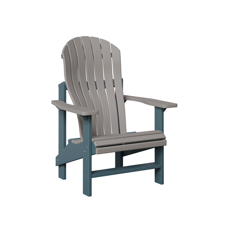 Berlin Gardens Contour Upright Adirondack Chair, Light Gray with Slate