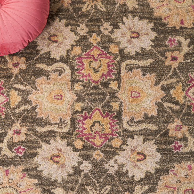 Gray Hand-Tufted Wool Rectangular 4' x 6' Area Rug