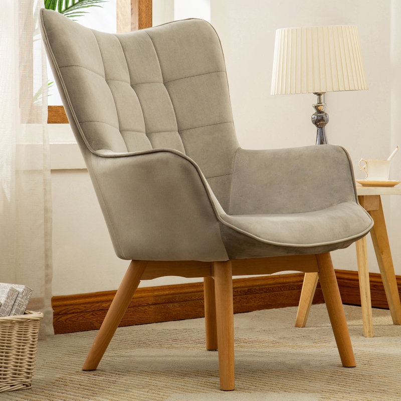 Kleiman Velvet Accent Chair, Green
