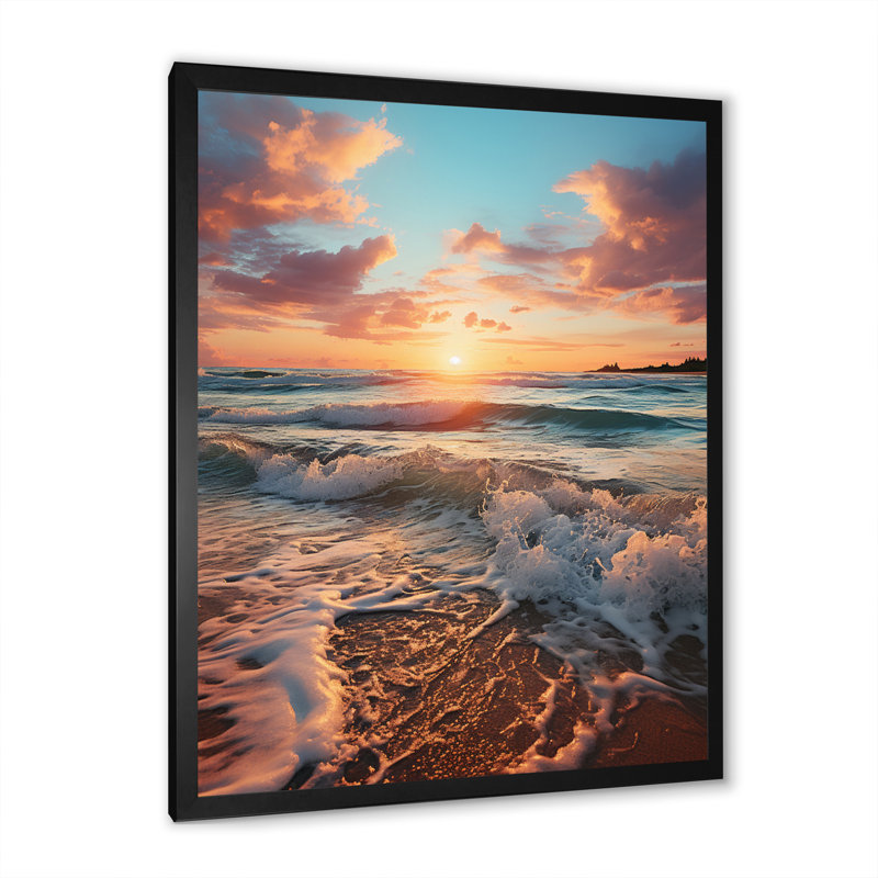 Ameya Beach Golden Sands XVIII sur toile, Cadre photo noir, H 20 po x l 12 po x P 1 po
