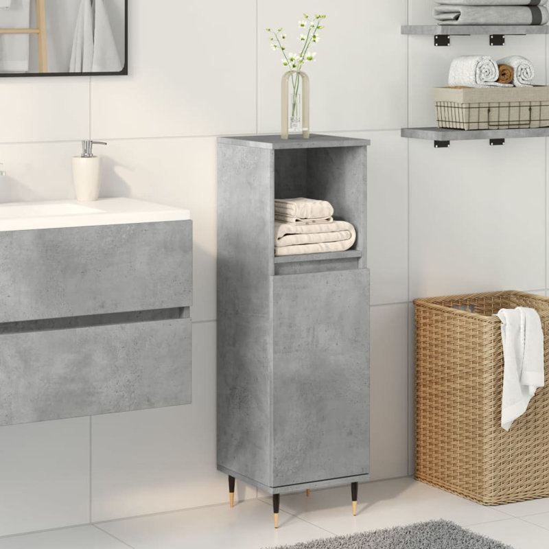 Sayde Freestanding Bathroom Cabinet, Concrete Grey