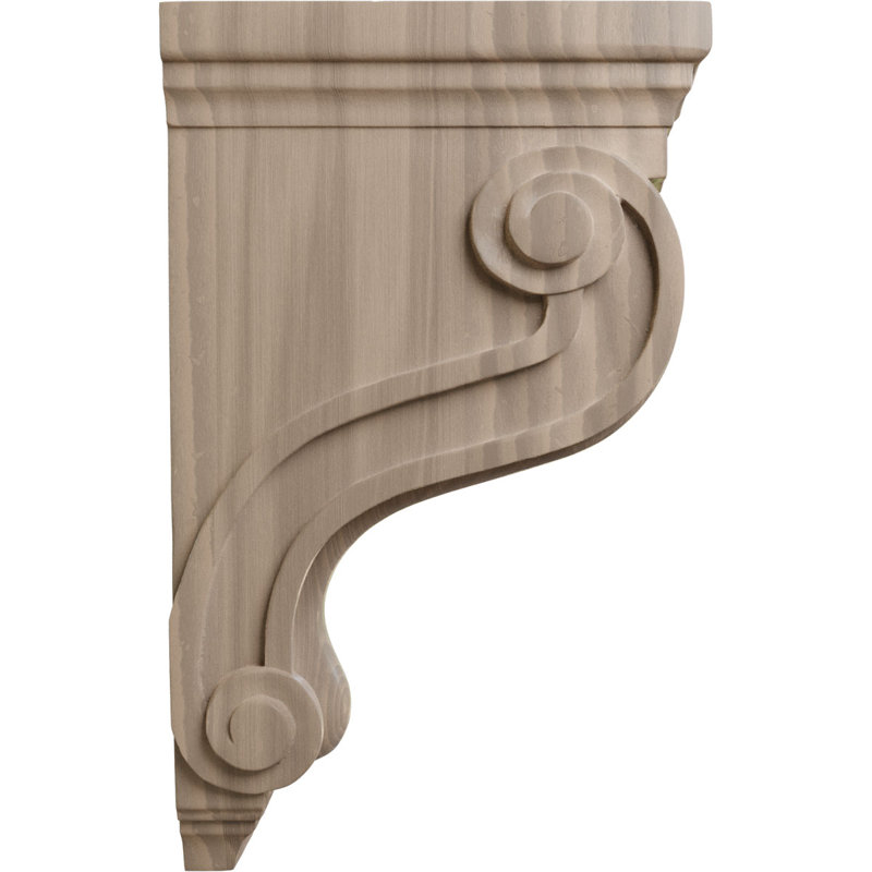 Corbeau à volutes traditionnel noyer 3 l 7/8 po x P 8 po x H 13 po Boston (paquet de 6), Noyer brun