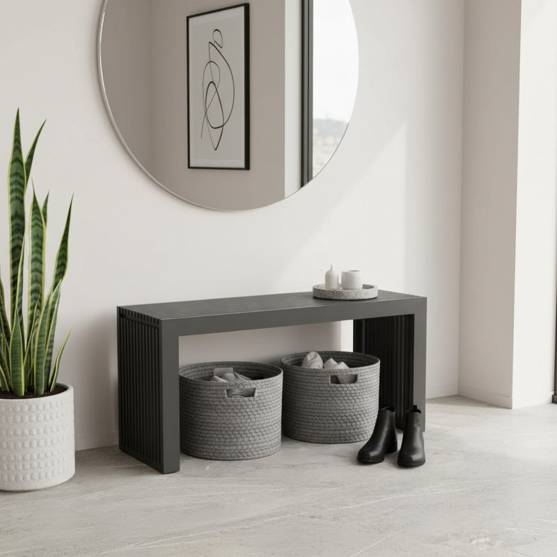 Banc de salle à manger en bambou, banc de rangement pour chaussures d'entrée, Noir