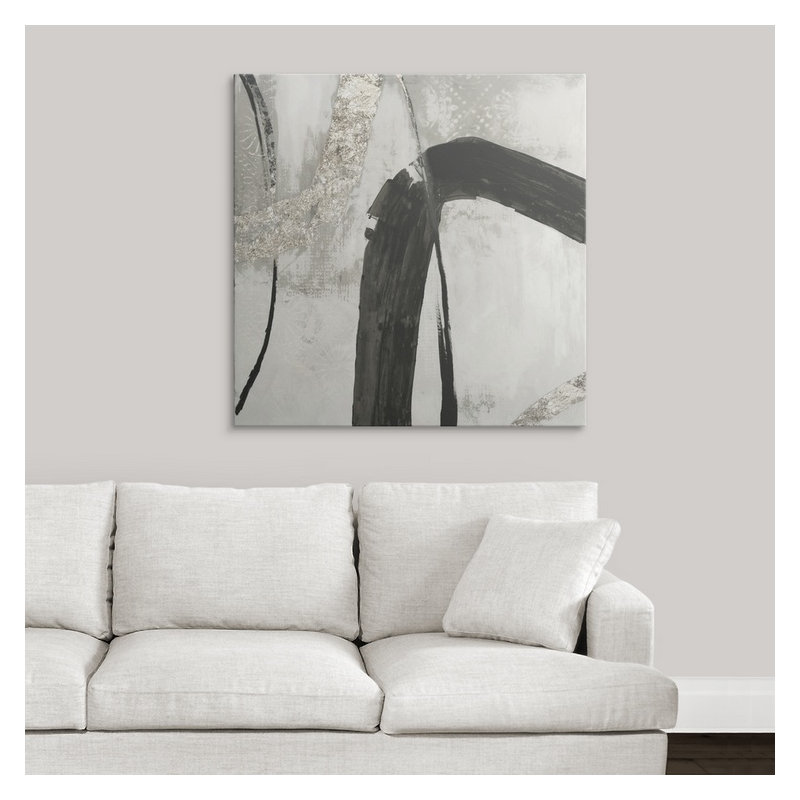 «Black Ink II», reproduction d'art, H 35 po x l 35 po x P 1,5 po, Toile