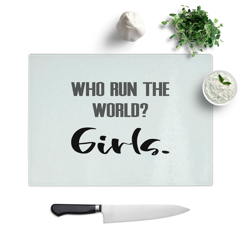 Who Run the World Chopping Board, 20cm W x 28.5cm L
