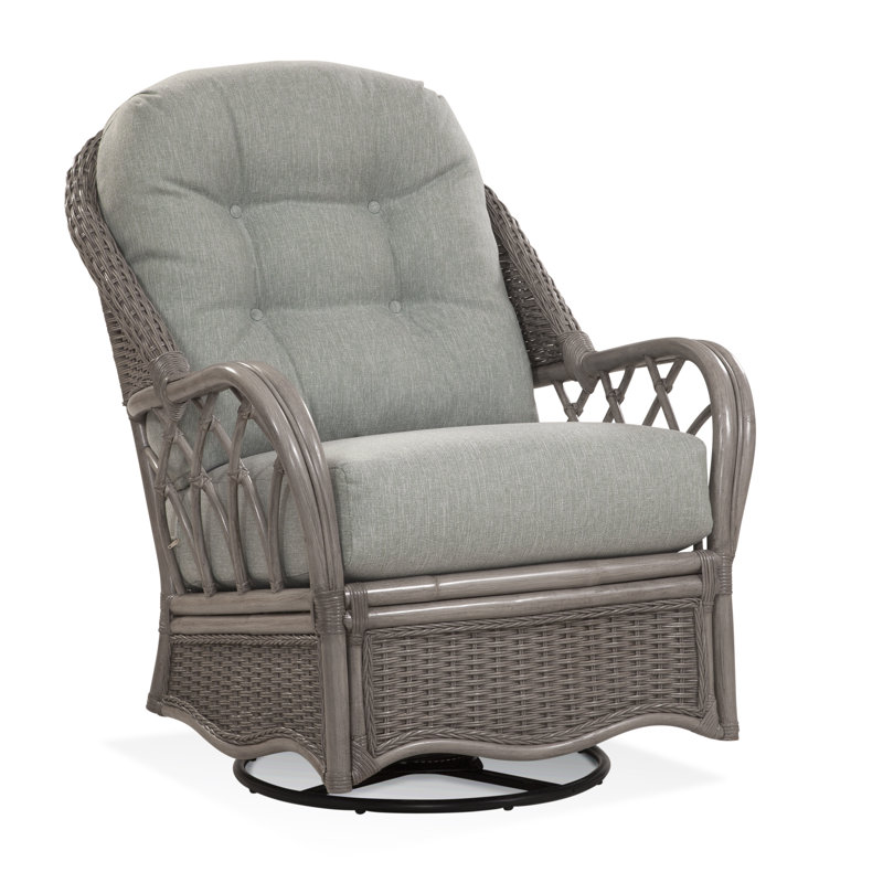 Fauteuil oscillant et pivotant Everglade, Céleri, Tissu motif écossais lapis 0126-63