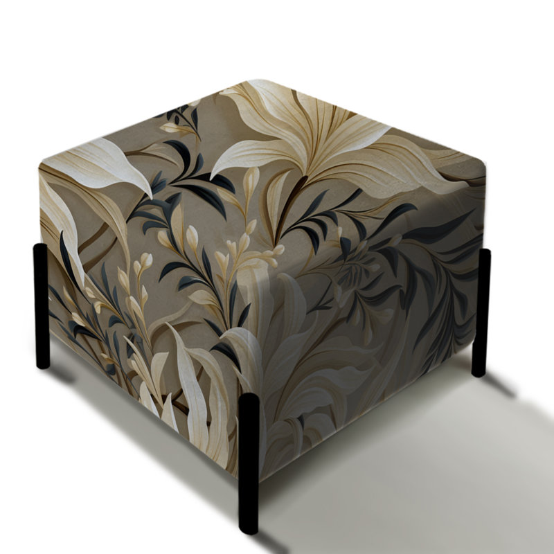 Driftwood Zen Tropical motif II - repose-pieds carré tropical