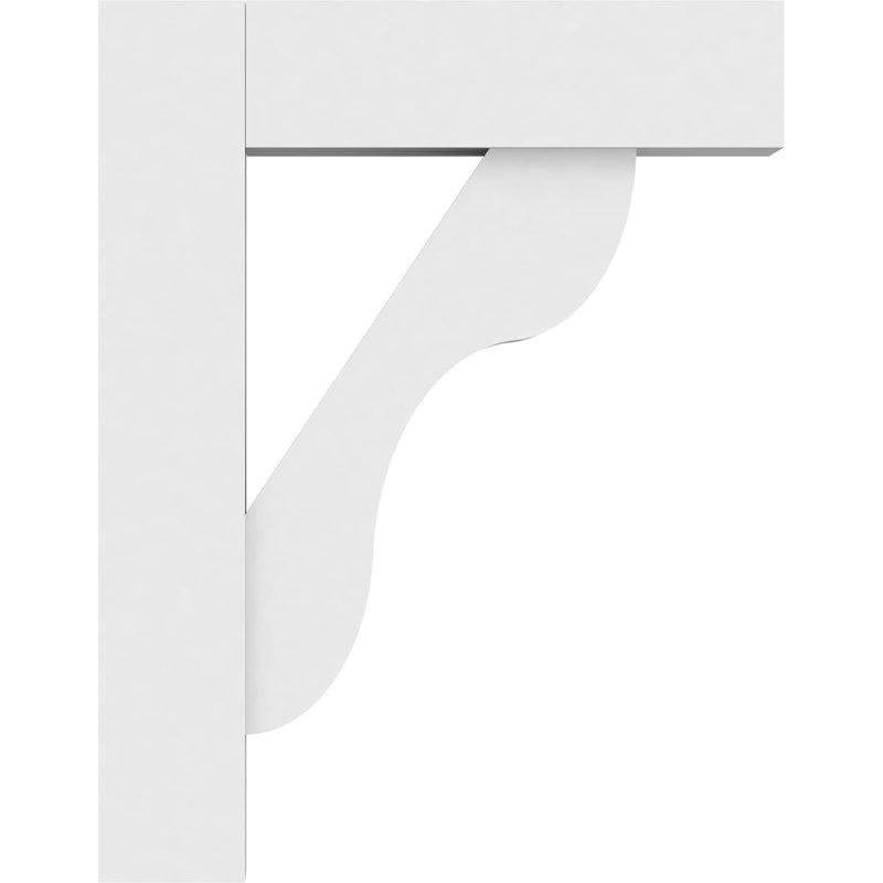 Support standard en PVC de qualité architecturale avec extrémités en bloc Carmel, H 18 po x l 3 po x P 14 po